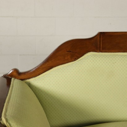 Sofa Nussbaum-Pyramid Italien 19. Jahrhundert