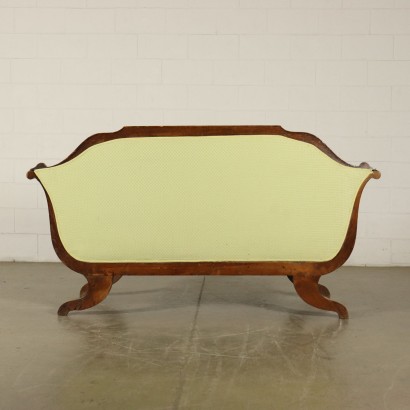 Sofa Nussbaum-Pyramid Italien 19. Jahrhundert