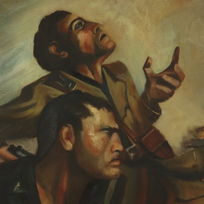 La escena de la guerra