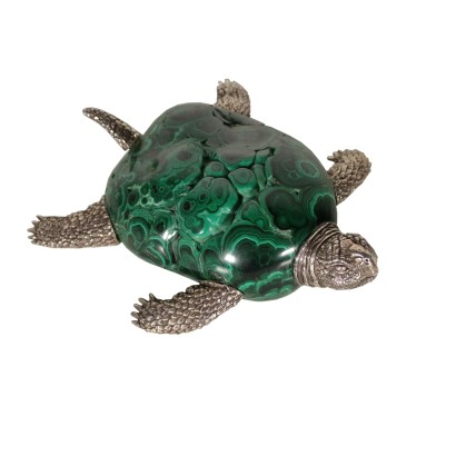 Tortue Malachite Argent Dabbene Milano Italie '900