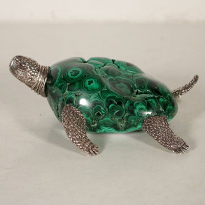 Tortue Malachite Argent Dabbene Milano Italie '900