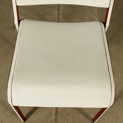 Sechs Stühle Metall Leder Vintage Italien 80er-90er Jahre