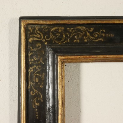 Frame with Ornaments Black Lacquer Italy 18th Century
