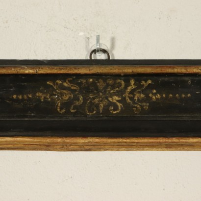 Frame with Ornaments Black Lacquer Italy 18th Century