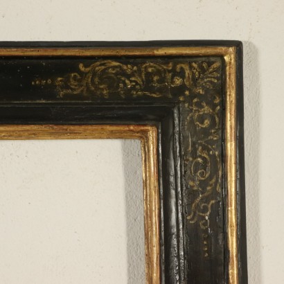 Frame with Ornaments Black Lacquer Italy 18th Century