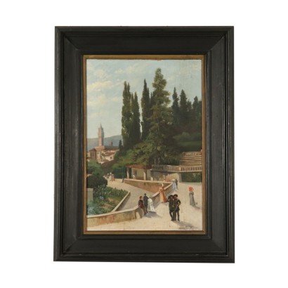 Landschaft mit Figuren von Stanislao Drusiani 19. Jahrhundert