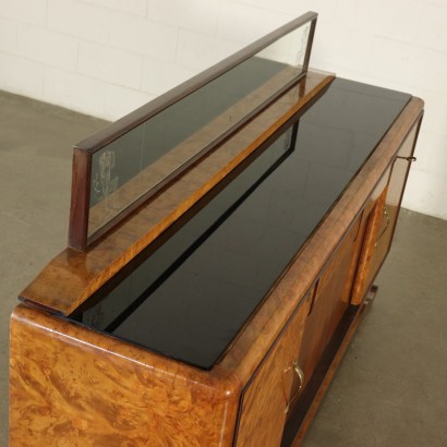Crédence avec Miroir Placage de Loupe Palissandre Italie Années 20 -30