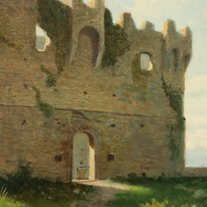 Landscape Painting by Lorenzo Gelati Glimpse of Florence 19th Century