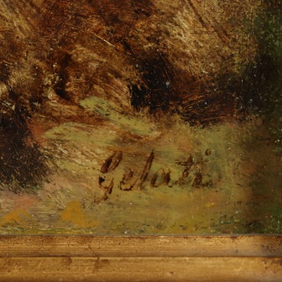 Landscape Painting by Lorenzo Gelati Glimpse of Florence 19th Century
