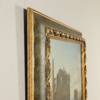 Landscape Painting by Lorenzo Gelati Glimpse of Florence 19th Century