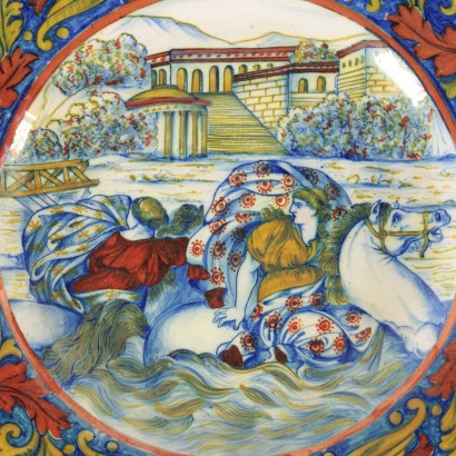 Pair of Ceramic Plates by Gualdo Tadino Italy 20th Century