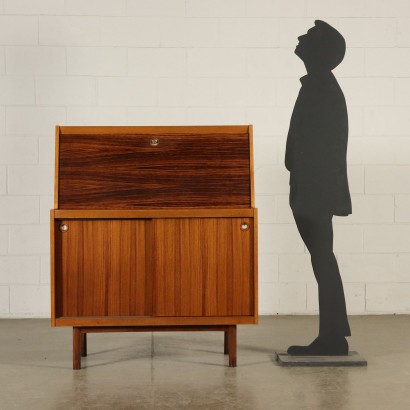 Klappschrank Palisander Teakfurnier Vintage Italien 60er Jahre