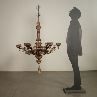 Lampadario in Legno e Ferro