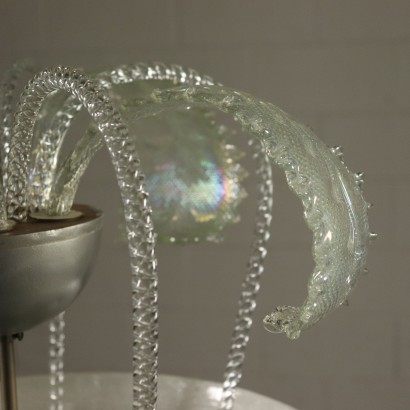 Ceiling Light Glass Crystal Vintage Italy 1940s-1950s