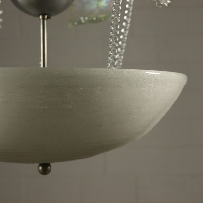 Ceiling Light Glass Crystal Vintage Italy 1940s-1950s