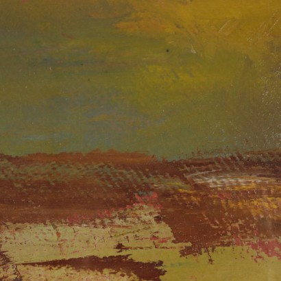 Landscape Painting with Figures by Aldo Carpi Knights 1969