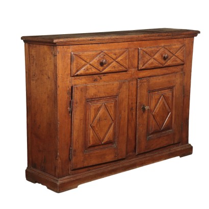 Buffet à deux Portes Noyer Massif Italie Début '700