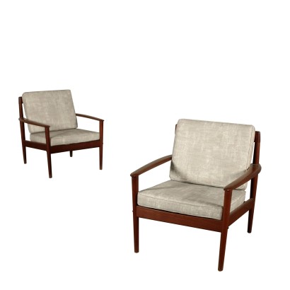 Paire de Fauteuils Greta Jalk Poul Jeppesen Danemark Années 50-60