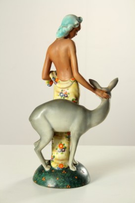 ceramica, preciosa, ceramica preciosa, 40s / 50s, mujer y cervatillo