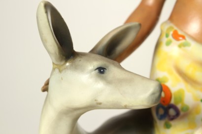 ceramica, preciosa, ceramica preciosa, 40s / 50s, mujer y cervatillo
