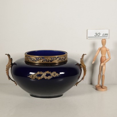 Vase à deux Anses Céramique Bronze Italie Fin '800-Début '900