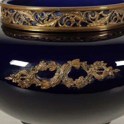 Vase à deux Anses Céramique Bronze Italie Fin '800-Début '900