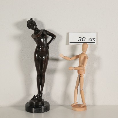 Sculpture Bronze Marbre noir Signature de l'Artiste '900