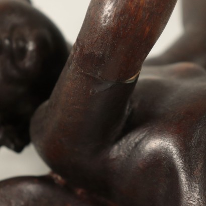 Paire de Petits Anges Bois sculpté Italie Fin '800