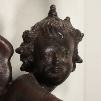 Paire de Petits Anges Bois sculpté Italie Fin '800