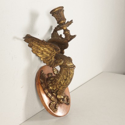 Suite de trois Appliques Bronze doré Italie Fin '800- Début '900