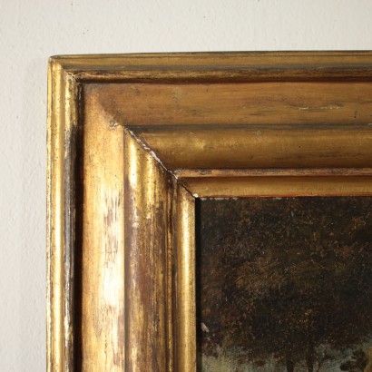 Paesaggio fluviale con architetture e figure