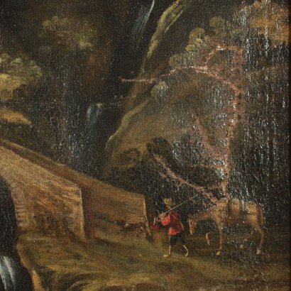 Landschaft mit fluss und figuren