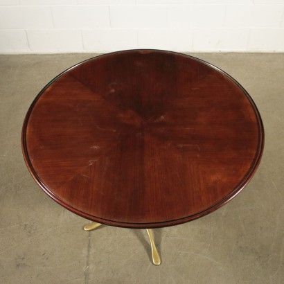 Table Tonelli et Broggi Placage d'Acajou Verre Laiton Italie Années 50