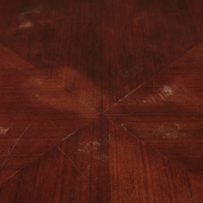 Table Tonelli et Broggi Placage d'Acajou Verre Laiton Italie Années 50