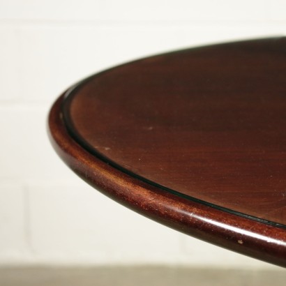 Table Tonelli et Broggi Placage d'Acajou Verre Laiton Italie Années 50