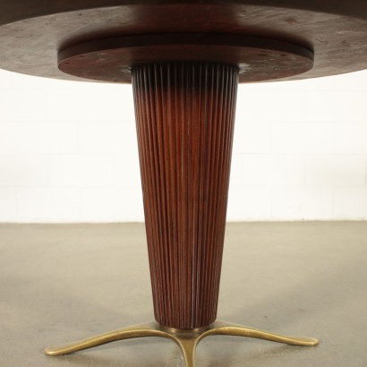 Table Tonelli et Broggi Placage d'Acajou Verre Laiton Italie Années 50