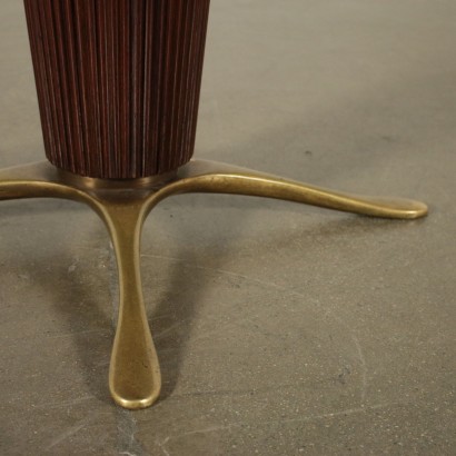 Table Tonelli et Broggi Placage d'Acajou Verre Laiton Italie Années 50