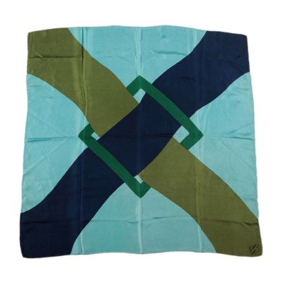 Halstuch Vintage Roberta di Camerino Blau Grün und Blau