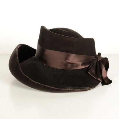 Chapeau Vintage Gallia Peter Velours Marron Italie