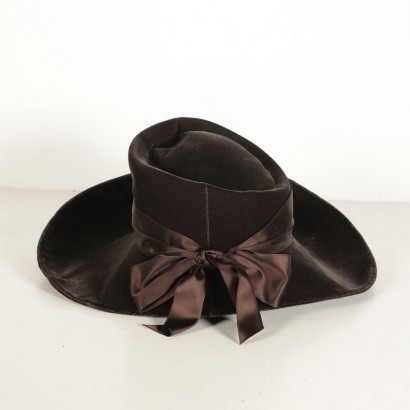 Chapeau Vintage Gallia Peter Velours Marron Italie