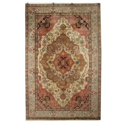 Tapis Tabriz Cotone Laine Fabrication manuelle Iran Années 80