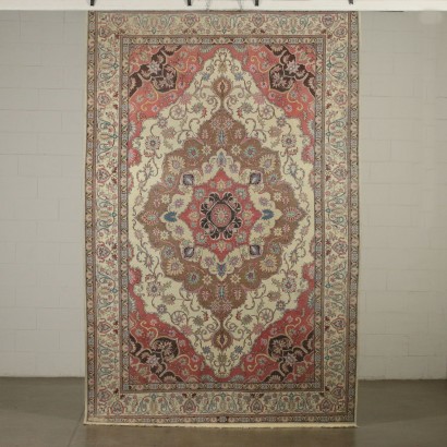 Tapis Tabriz Cotone Laine Fabrication manuelle Iran Années 80