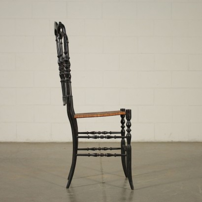 Chaises de Chiavari Bois Ebonisé Fabriqué en Italie Fin '800
