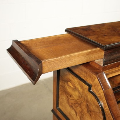 Commode Scriban Style lombard Placage Noyer Italie '900