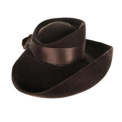 Chapeau Vintage Gallia Peter Velours Marron Italie