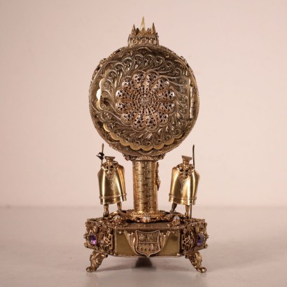 antigüedades, reloj, reloj antigüedades, reloj antiguo, reloj antiguo italiano, reloj antiguo, reloj neoclásico, reloj del siglo XIX, reloj de péndulo, reloj de pared, reloj de mesa de plata