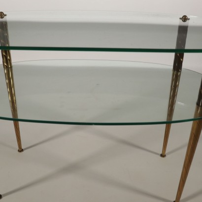 Petite Table Verre Laiton Italie Années 50