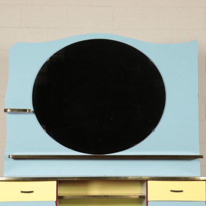 Coiffeuse du coiffeur Bois Formica Métal Italie Années 60