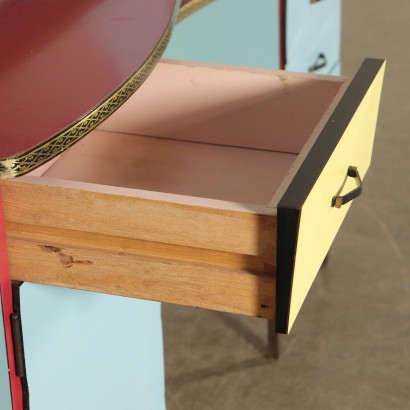 Coiffeuse du coiffeur Bois Formica Métal Italie Années 60