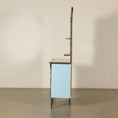 Coiffeuse du coiffeur Bois Formica Métal Italie Années 60
